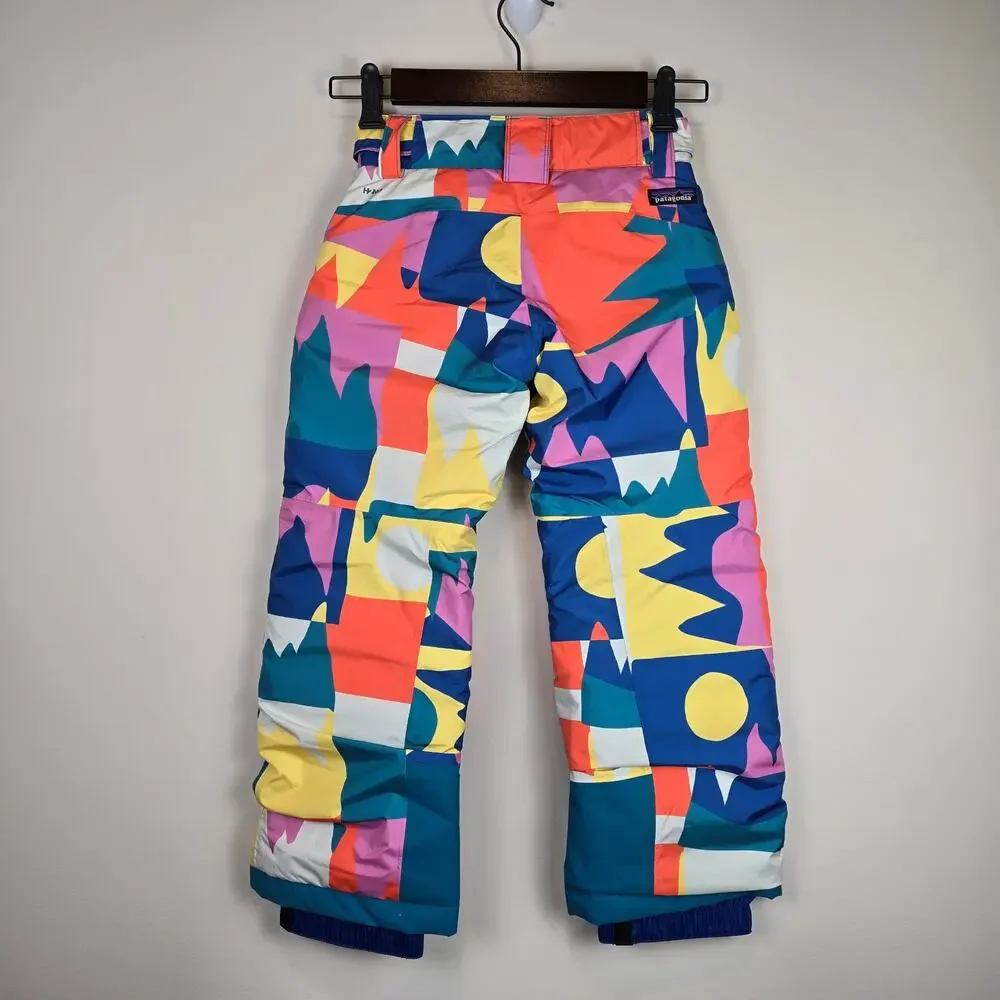 Patagonia Kids Powder Town Pants Size M/10 Frontera Passage Blue Ski Snowpants